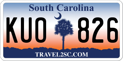 SC license plate KUO826
