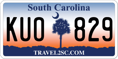 SC license plate KUO829