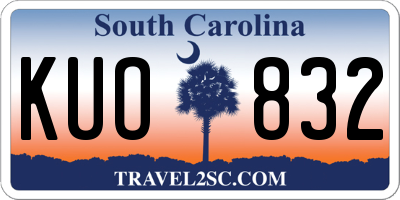 SC license plate KUO832