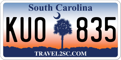 SC license plate KUO835