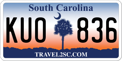 SC license plate KUO836