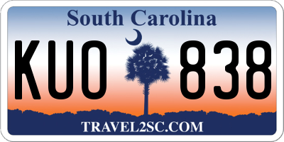 SC license plate KUO838