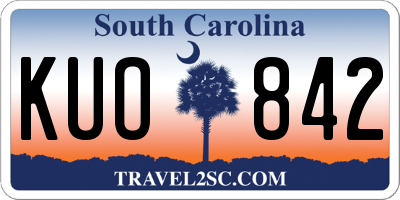 SC license plate KUO842