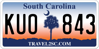 SC license plate KUO843