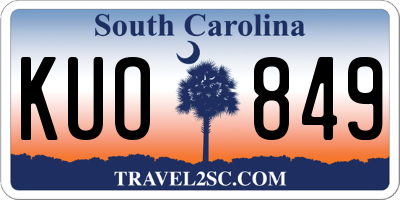 SC license plate KUO849