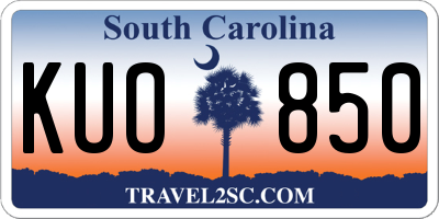 SC license plate KUO850
