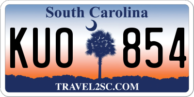 SC license plate KUO854