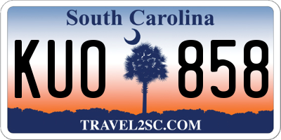 SC license plate KUO858