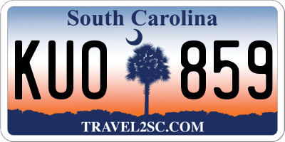 SC license plate KUO859