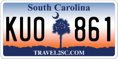 SC license plate KUO861