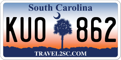 SC license plate KUO862