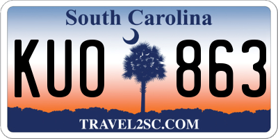 SC license plate KUO863