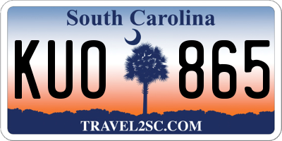 SC license plate KUO865