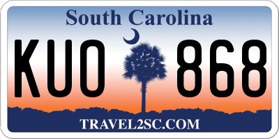 SC license plate KUO868
