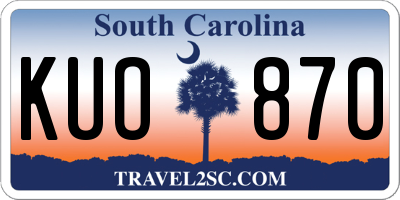 SC license plate KUO870