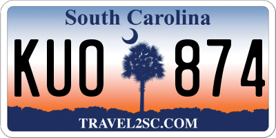 SC license plate KUO874
