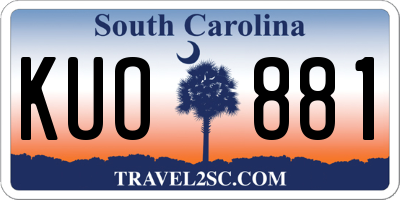 SC license plate KUO881