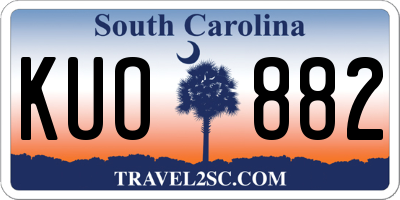 SC license plate KUO882
