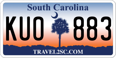 SC license plate KUO883