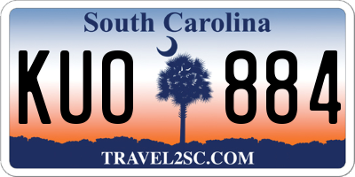 SC license plate KUO884