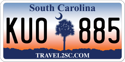 SC license plate KUO885