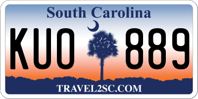 SC license plate KUO889