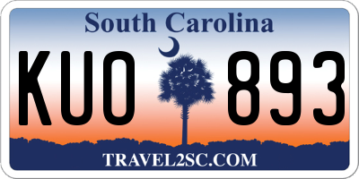 SC license plate KUO893