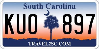 SC license plate KUO897