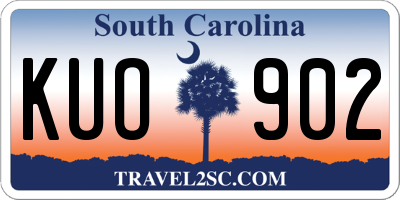 SC license plate KUO902