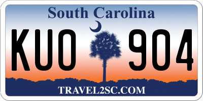 SC license plate KUO904