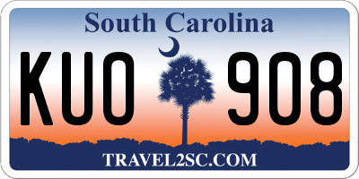 SC license plate KUO908