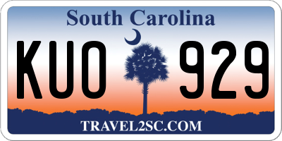 SC license plate KUO929