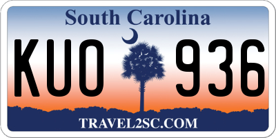 SC license plate KUO936