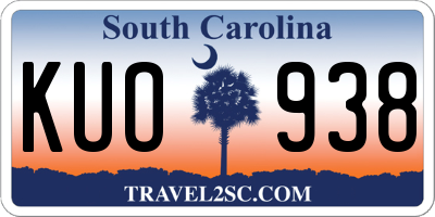 SC license plate KUO938