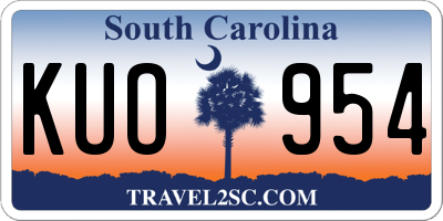SC license plate KUO954