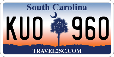 SC license plate KUO960