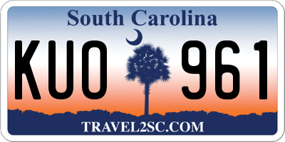 SC license plate KUO961