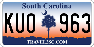SC license plate KUO963