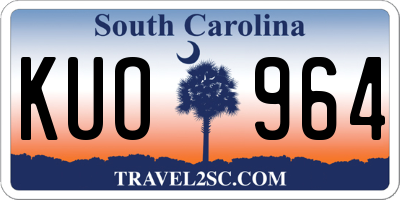 SC license plate KUO964