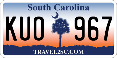 SC license plate KUO967