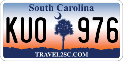 SC license plate KUO976
