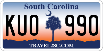 SC license plate KUO990