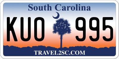SC license plate KUO995