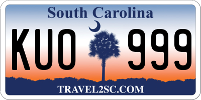 SC license plate KUO999