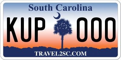 SC license plate KUP000