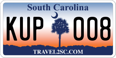SC license plate KUP008
