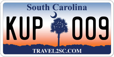 SC license plate KUP009