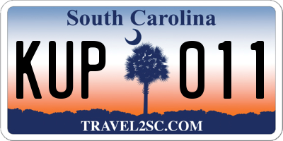 SC license plate KUP011