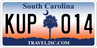 SC license plate KUP014