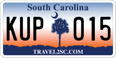 SC license plate KUP015